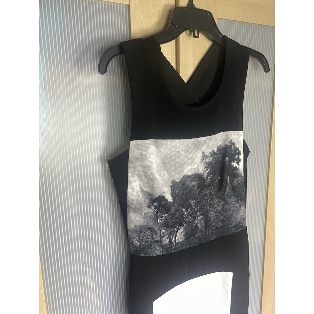BCBG Maxazria Dress Womens Sz 6 Black White Sleeveless Sheath Party Wedding - Picture 2 of 5